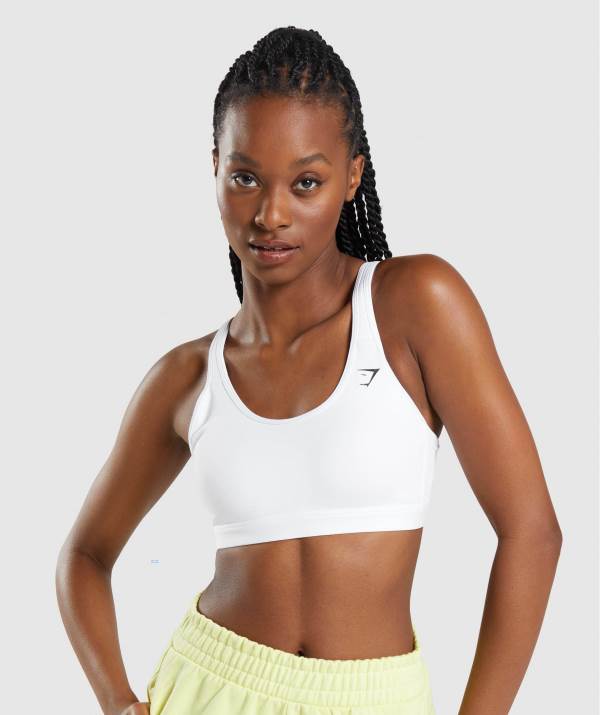 Damske Športové Podprsenky Gymshark Scoop Neck Biele | QS0734852